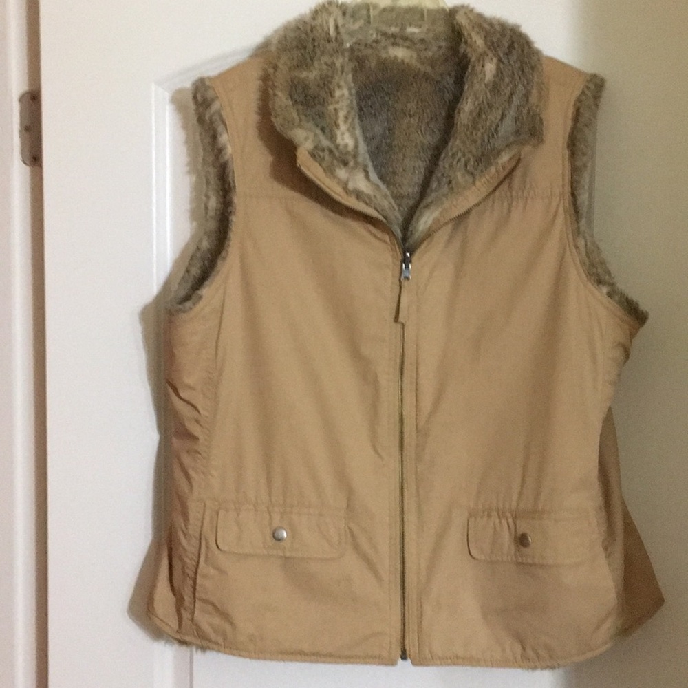 Reversible faux fur coat/vest